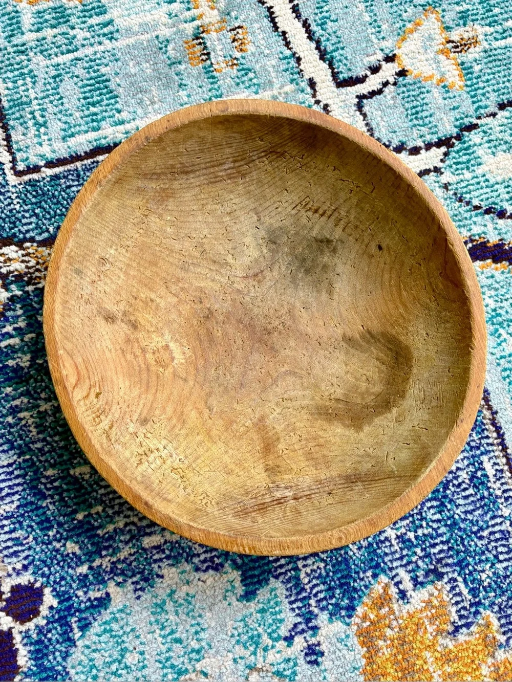 VTG 1940s Munising Handcrafted Rustic Wooden Serving Bowl